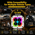 مصابيح القيادة المساعدة S4 RGB LED مقاس 4 بوصات بقوة 440 واط | شعاع كاشف IP68 | التحكم عبر تطبيق البلوتوث