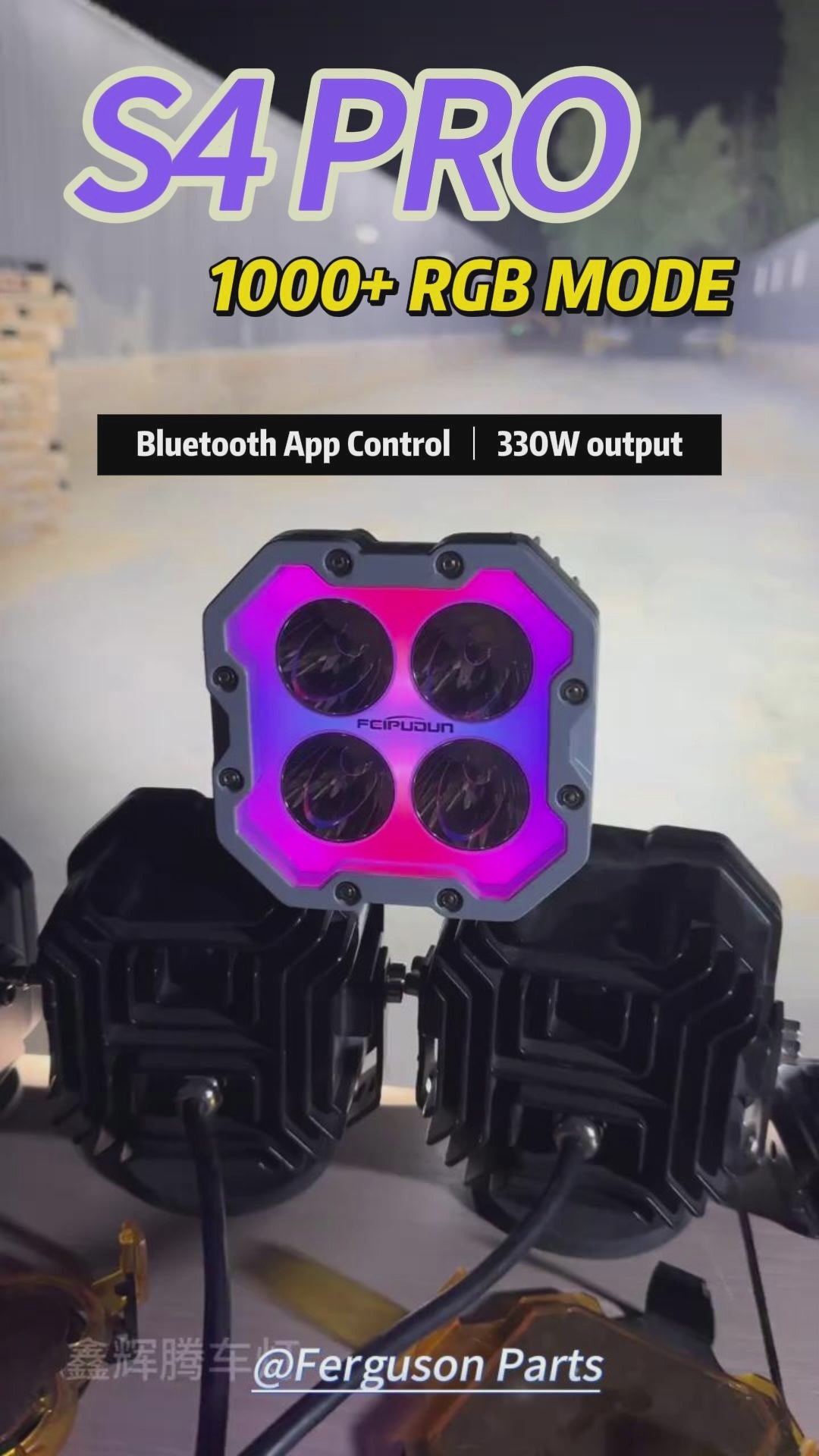 5 Inch 660W S4-Pro RGB LED Auxiliary Driving Light | App Control Color & Music Sync | IP68 Off-Road Light Bar for 4WD, Truck, ATV