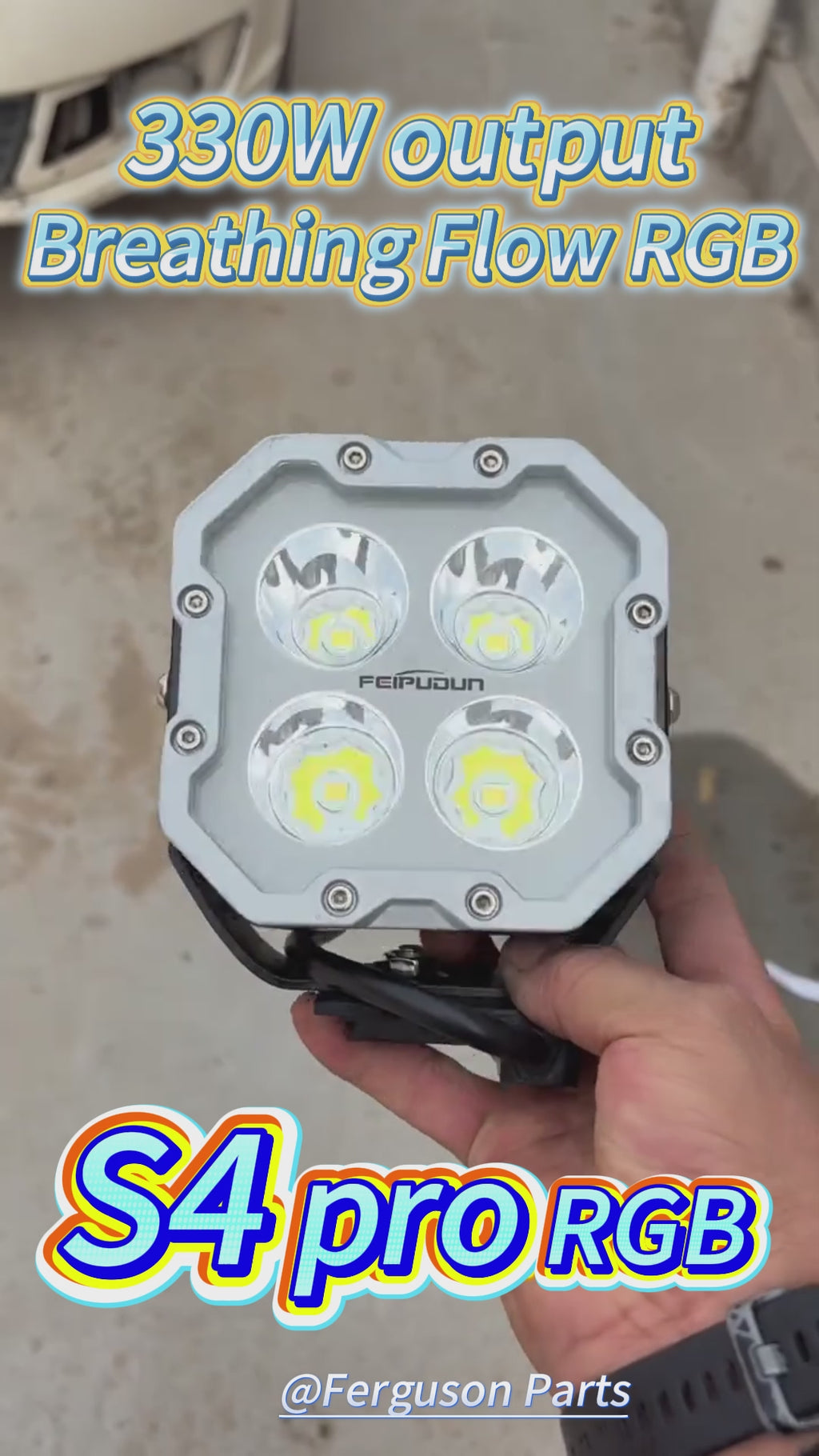 5 Inch 660W S4-Pro RGB LED Auxiliary Driving Light | App Control Color & Music Sync | IP68 Off-Road Light Bar for 4WD, Truck, ATV