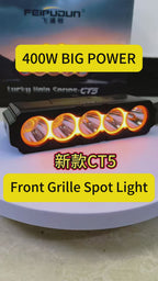 CT5 400W Slim LED Auxiliary Driving Light | Amber Halo DRL | Hidden Front Grille & Bumper Mount | IP68 Spot Flood Combo for 4x4, Truck, SUV